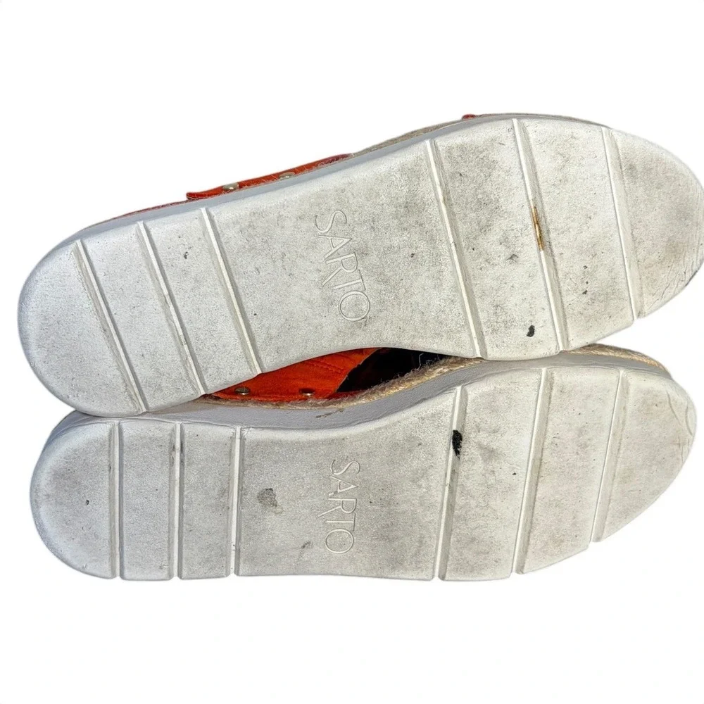 Franco Sarto Orange Cappy Sandals Platform Espadrille Women's Size 6.5M